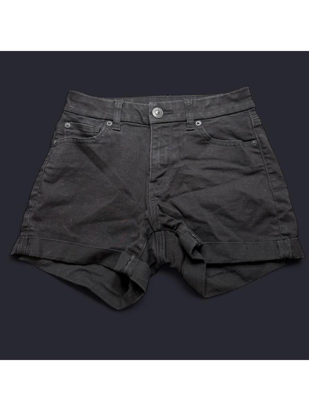 American Eagle Outfitters Women's Black Denim Shorts - Size 0